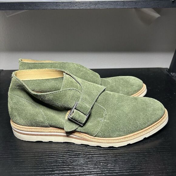 Cole Haan Christy Wedge Monk Strap Green Suede Mens 10.5 Chukka Dress Shoes - Picture 1 of 10